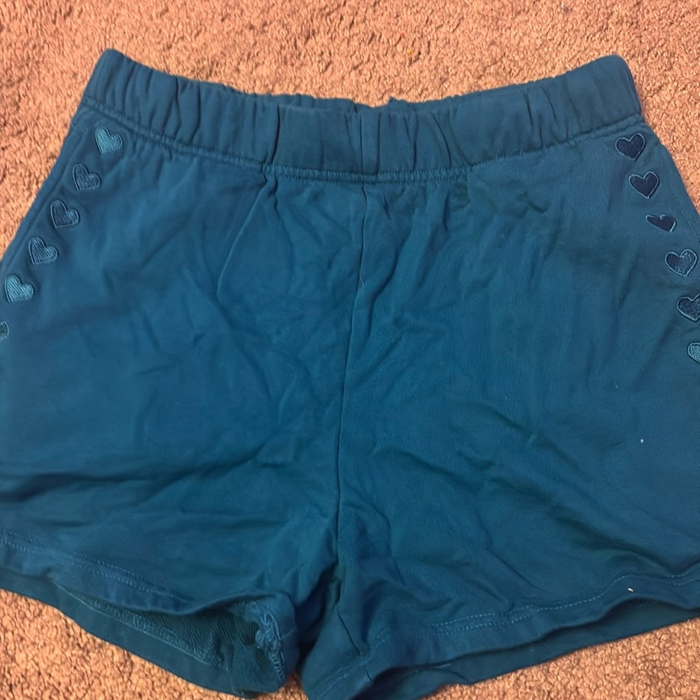 Dandy Worldwide Blue heart shorts, size medium